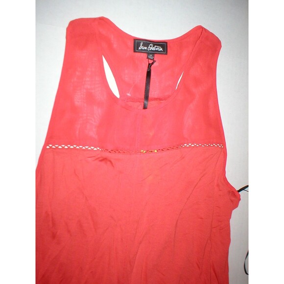 NWT New Sam Edelman Sleeveless Orange Top M Womens Open Split Back Soft Modal - Picture 2 of 4